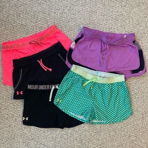 Girls XL Under Armour Shorts - Five Pairs